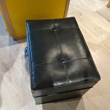 Vinyl storage chest pouf 1970