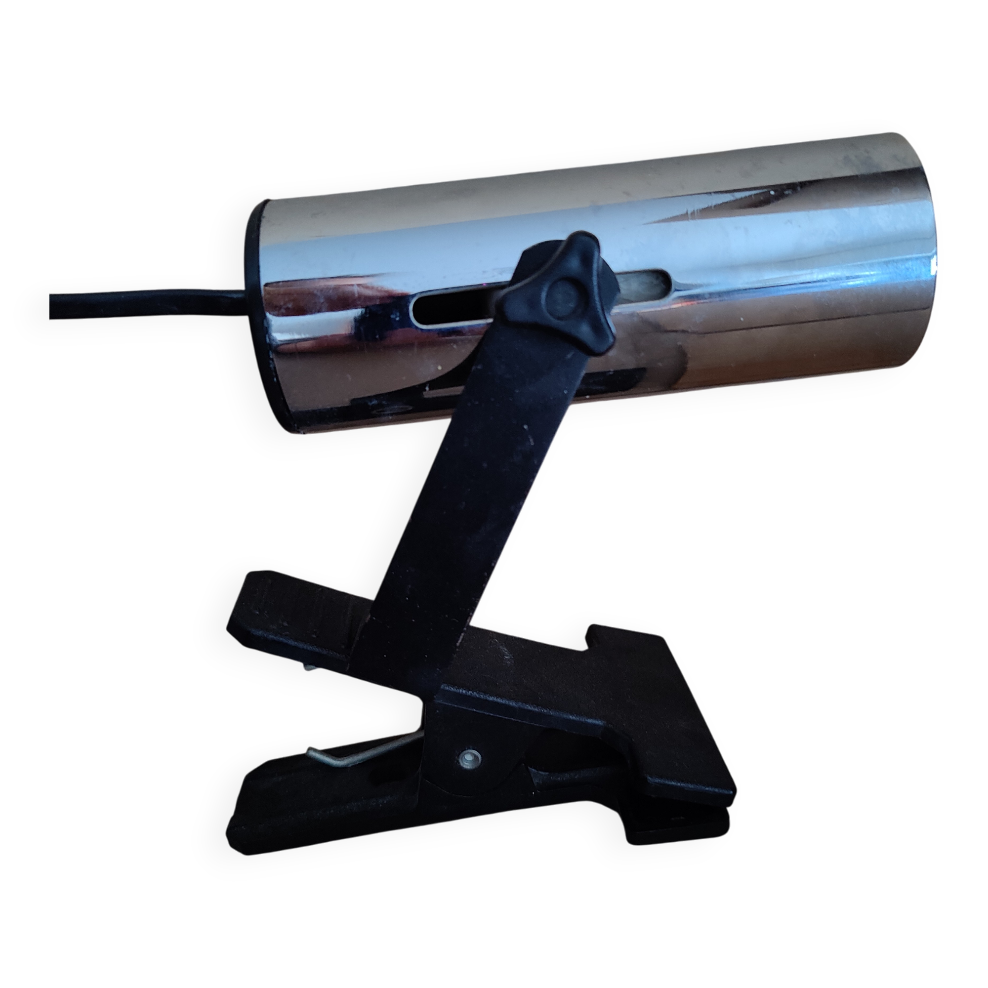 Chrome clamp spotlight from the 80s by Targetti.