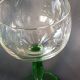 12 green footed wine glasses in opaline blown crystal 1900