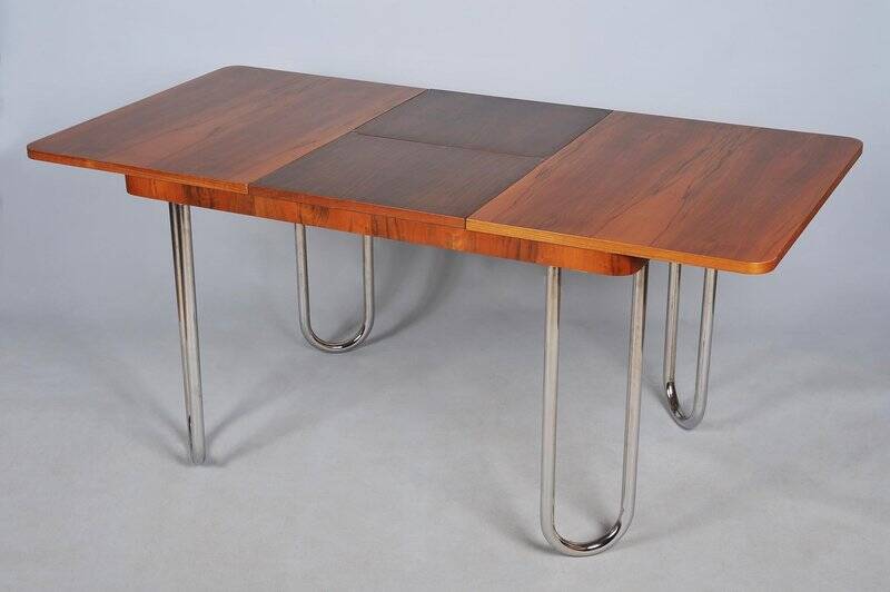 Bauhaus Oak Foling Table by J. Halabala for UP Zavody, Czech, 1930s