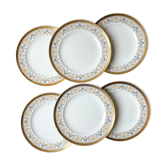 6 petites assiettes vintage en porcelaine blanche dorée winterling bavaria