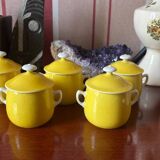 5 small fine porcelain cream pots