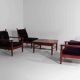 Ensemble XL de 8 chaises longues vintage, Belgique 1960