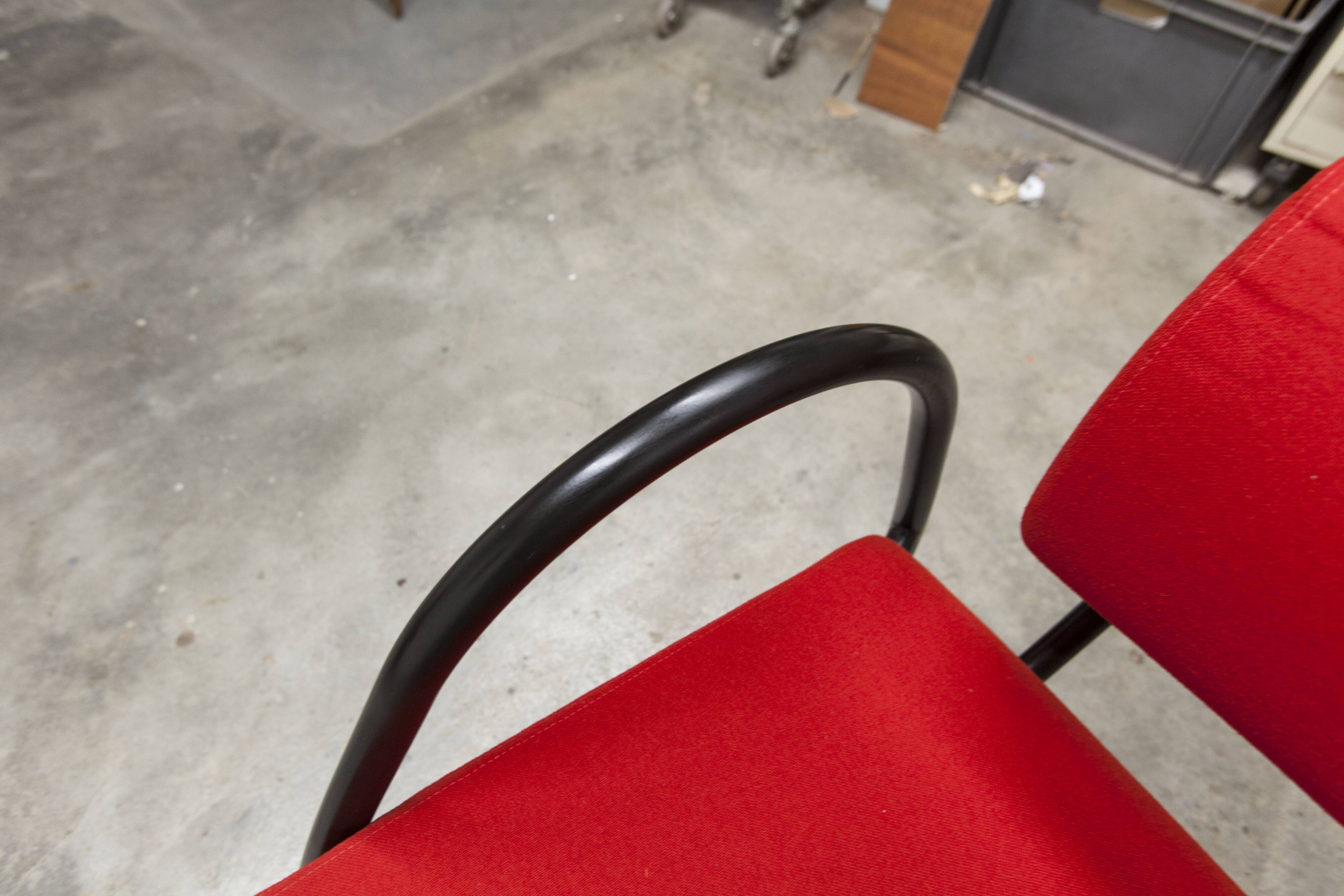 Ensemble canapé et 2 fauteuils design 2001 rouge