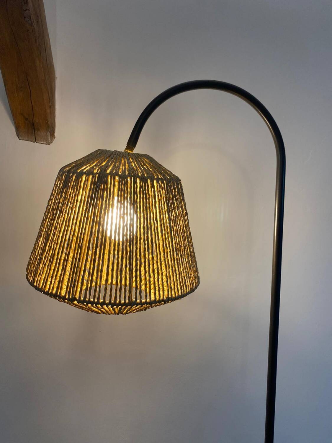 Floor lamp with magazine rack and shelf 50's