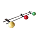 Coat rack steel pateres balls wood