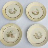 Set 12 plates Gien 1960 Japanese gardens variations in minor yellow