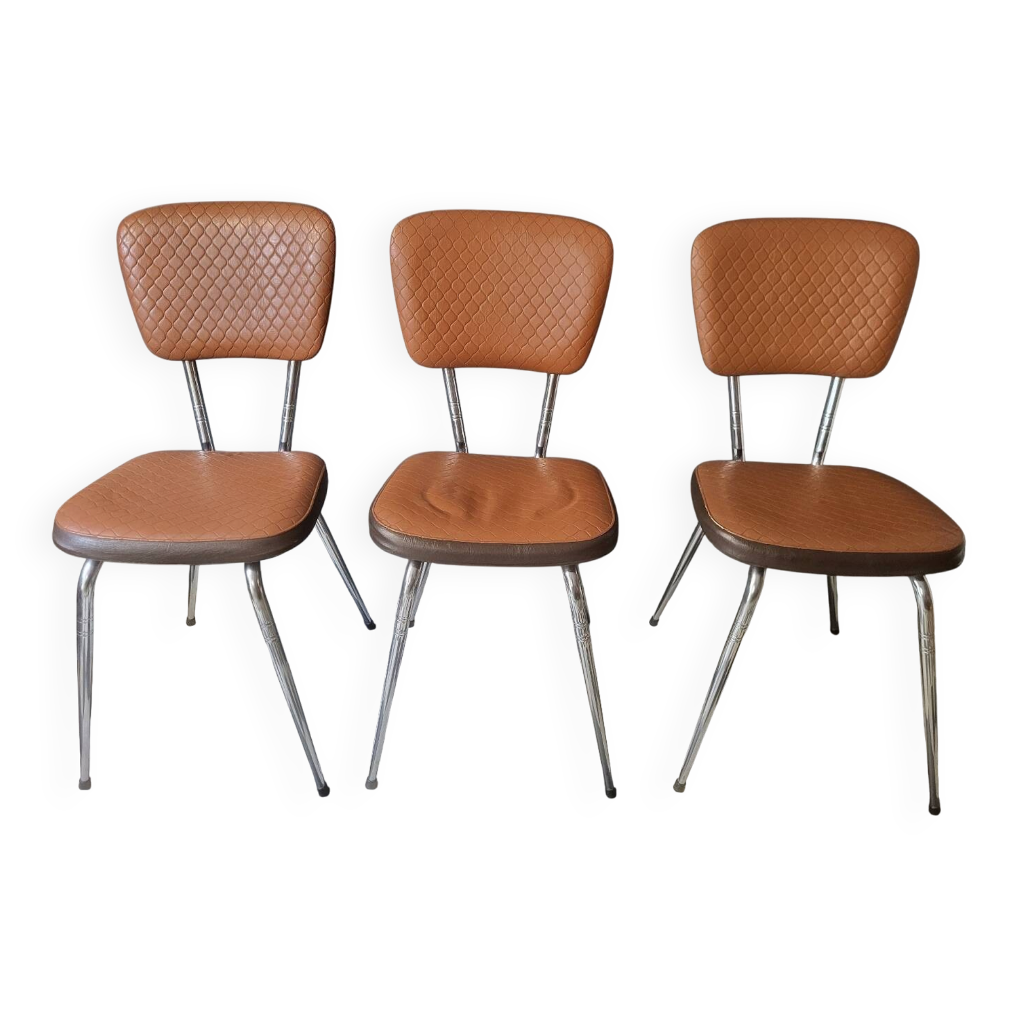 Bistro kitchen chairs in faux leather LOIRE SIEGES Vintage