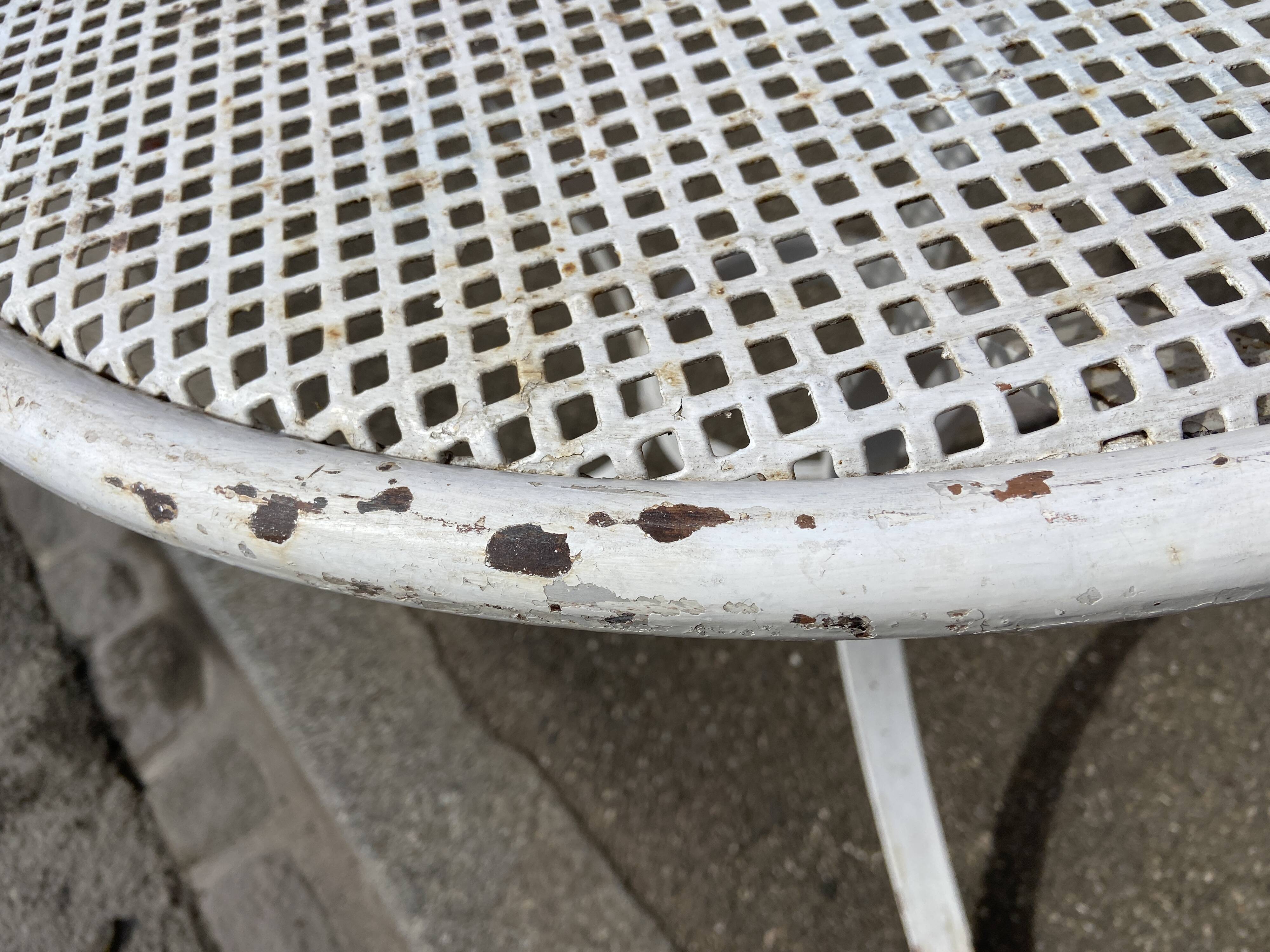 Pedestal table metal garden bistro 1950 vintage