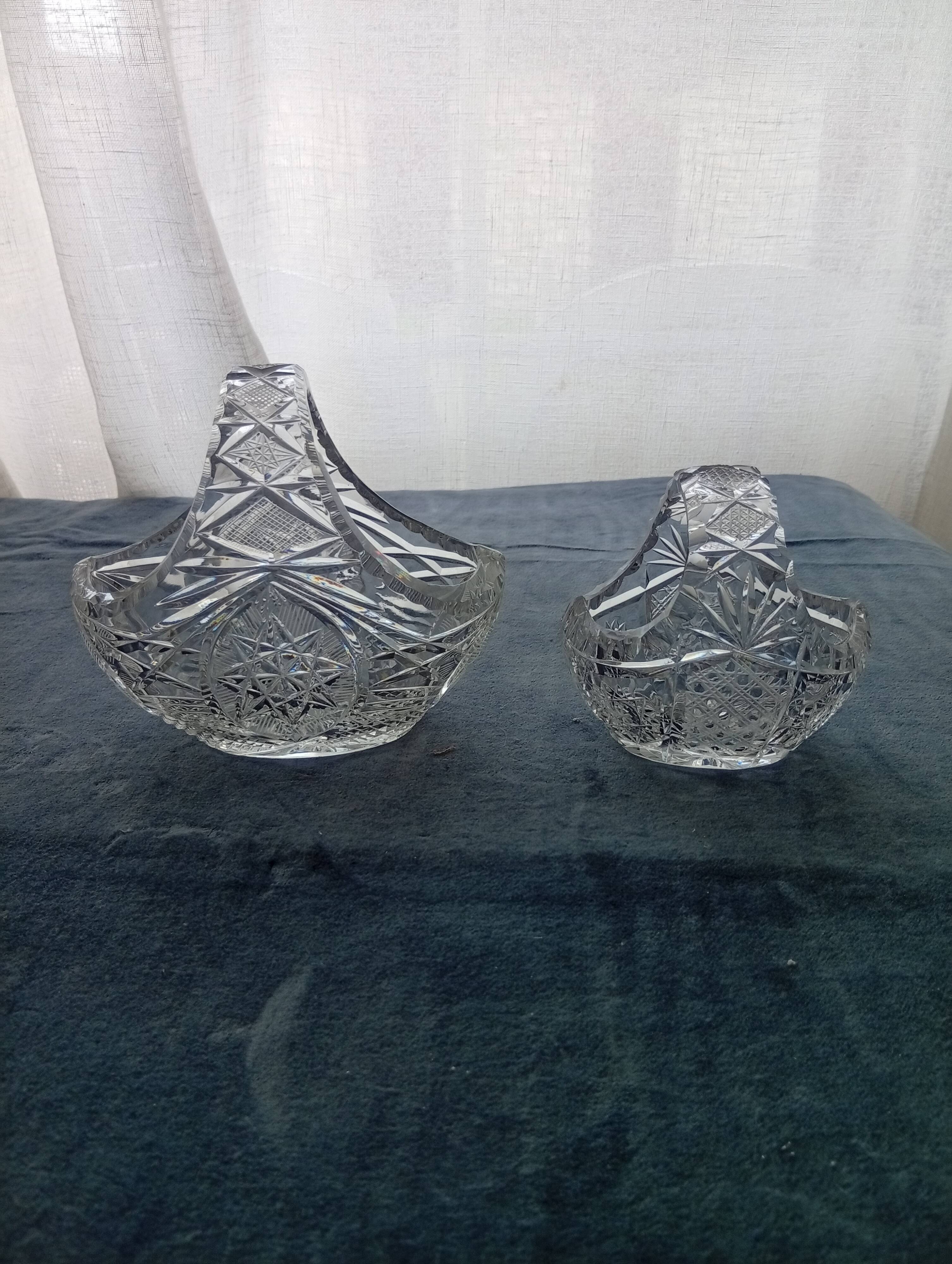 Set of crystal baskets from Zawiercie