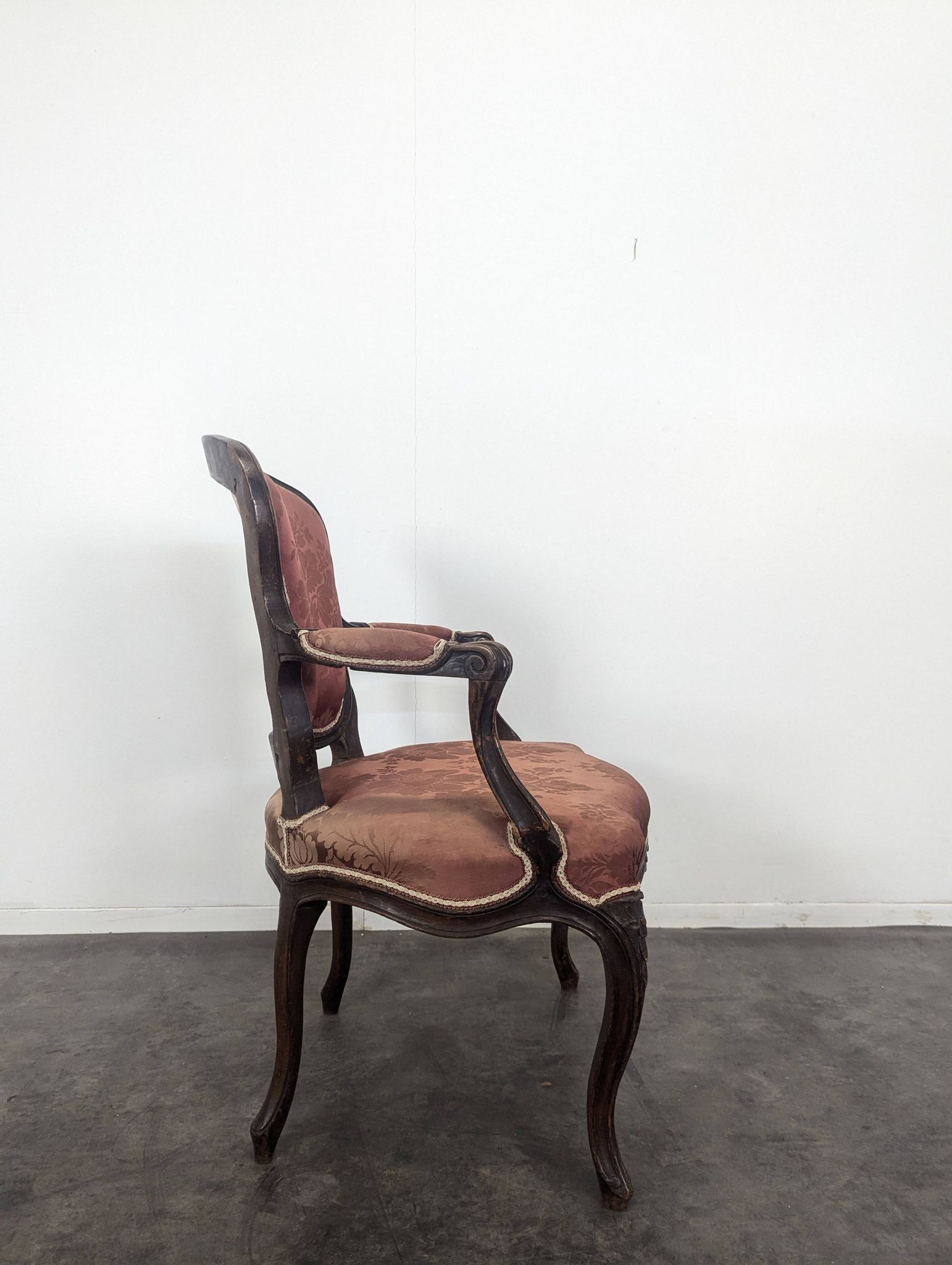 Pair of Louis XV period oak armchairs
