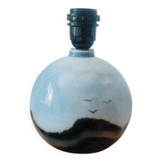 Pied de lampe porcelaine Virebent France Années 70