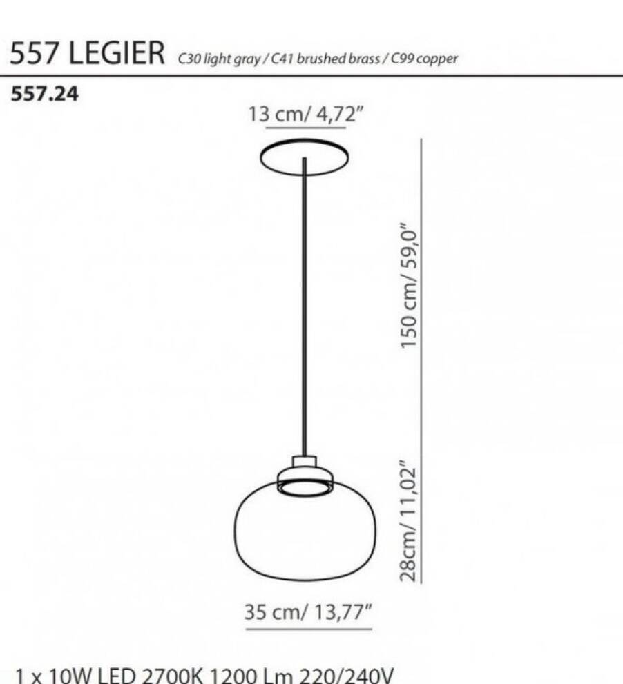 Two Legier suspensions, smoked glass