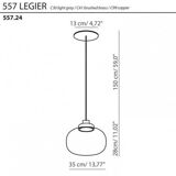 Two Legier suspensions, smoked glass