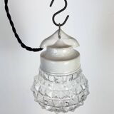 Vintage White Porcelain Pendant Light, 1970s