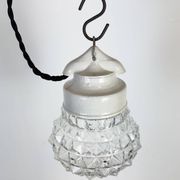Vintage White Porcelain Pendant Light, 1970s