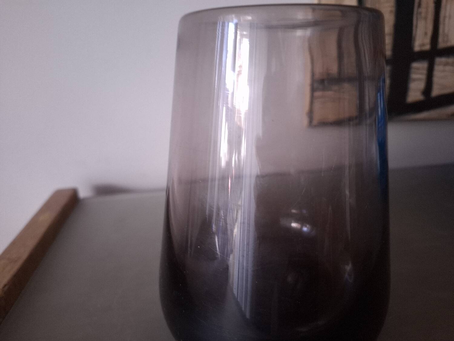 Blown glass vase by master glassmaker Claude Morin, 1978