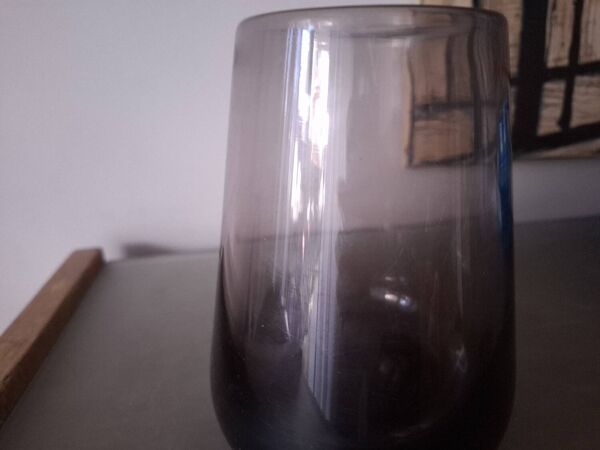 Vase en verre soufflé maître verrier  Claude Morin , 1978