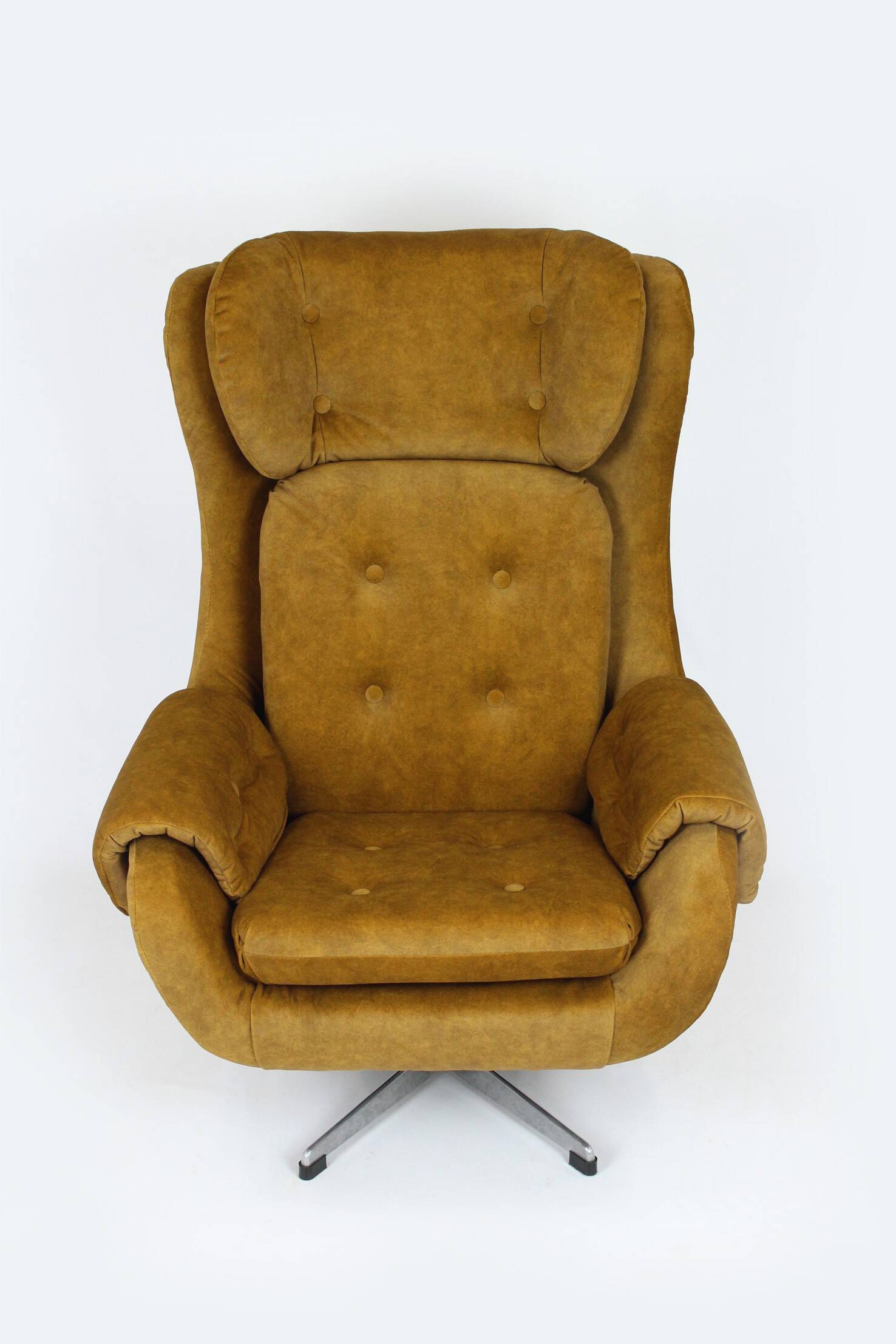 Restored Swivel Lounge Chair from Up Zavody, Czechia, 1970s