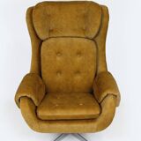 Fauteuil lounge pivotant restauré de Up Zavody, Tchéquie, 1970