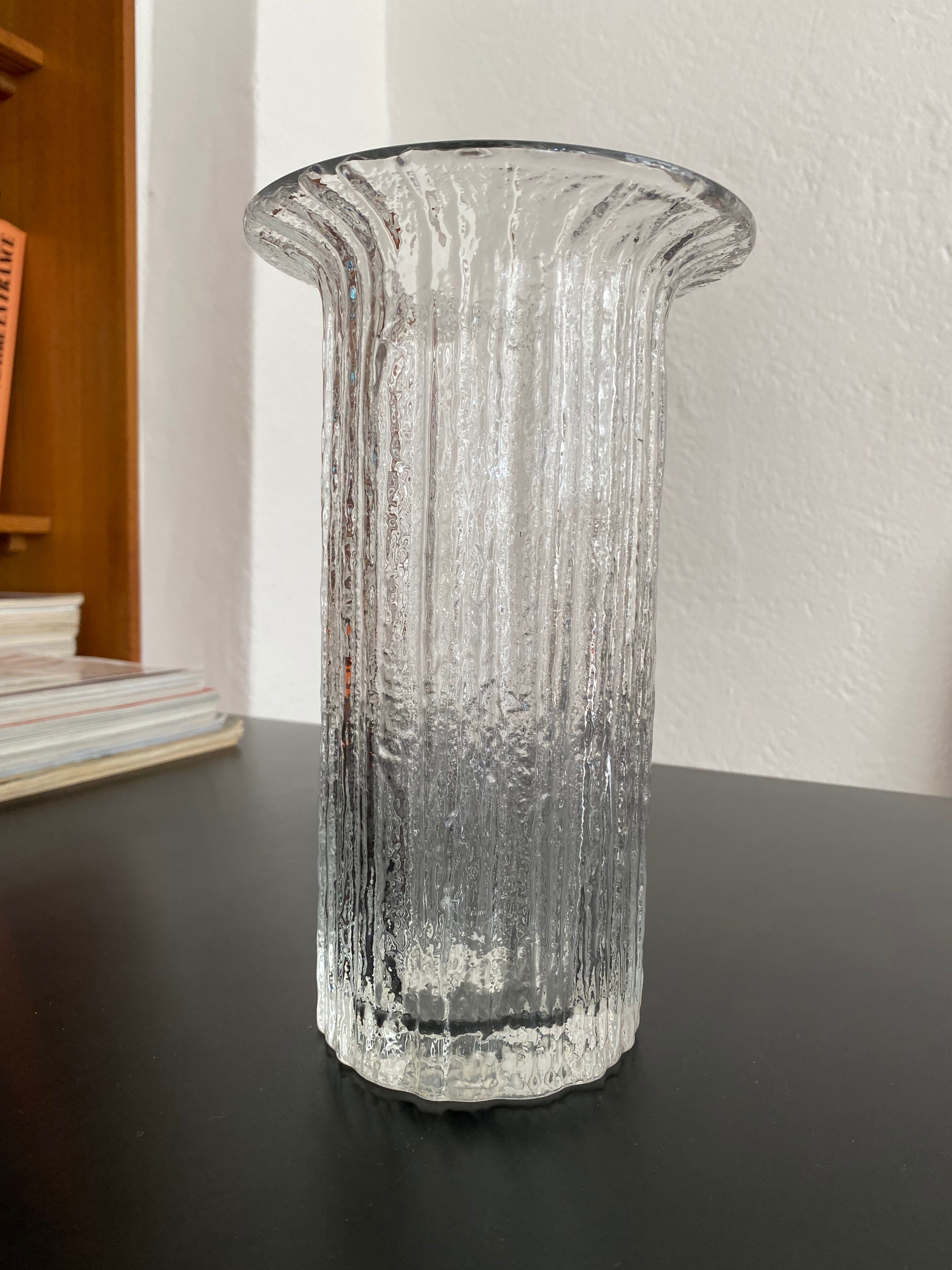 Scandinavian vase vintage pressed glass