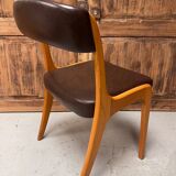 Set of 4 Scandinavian elm gondola chairs