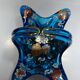 Vintage blown glass basket of Spanish art signed ROYO.