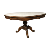 Side table Louis Philippe walnut and marble