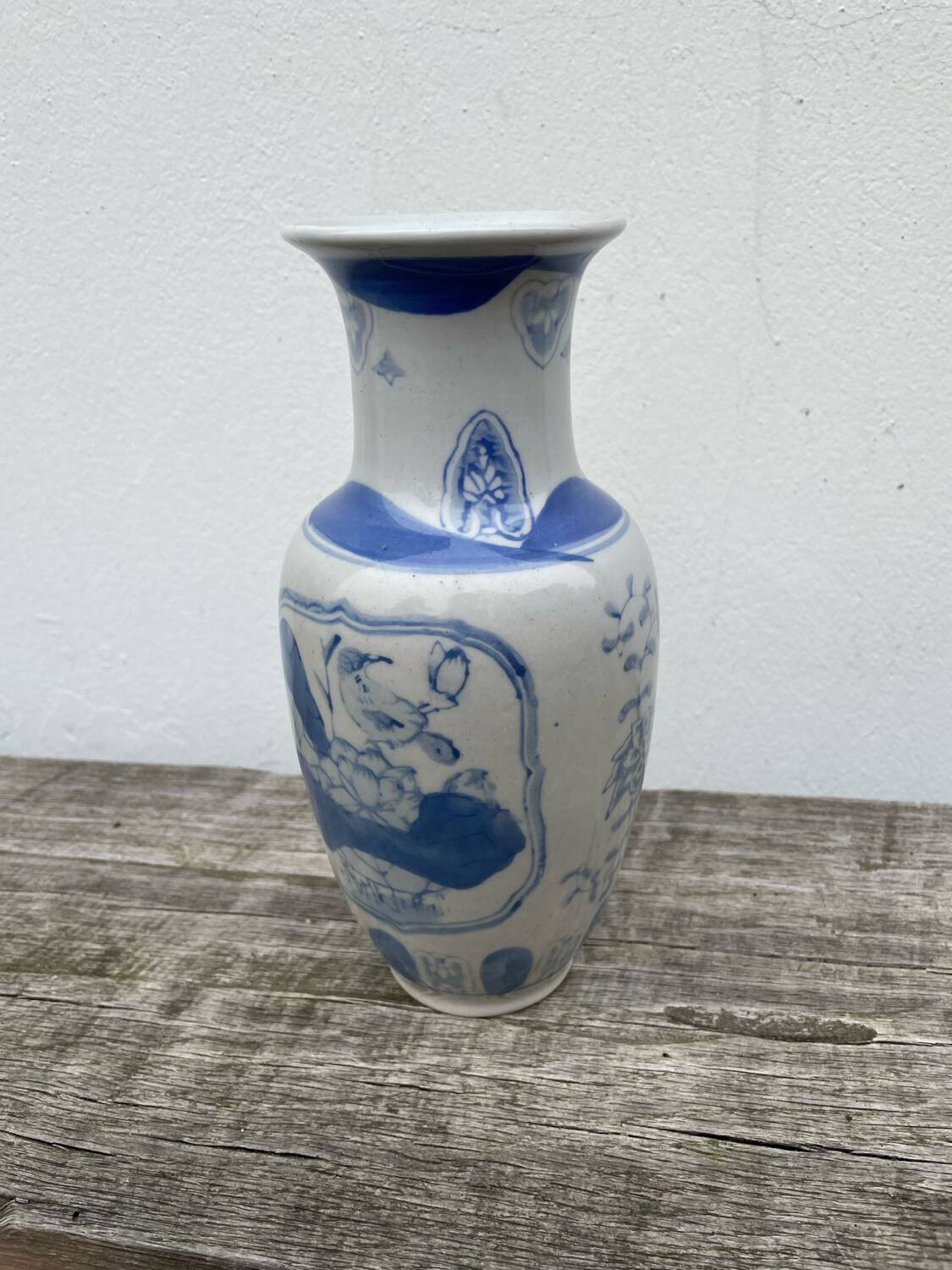 Asian blue and white ceramic vase