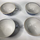 4 anciennes tasses et sous tasses Rauenstein Delft