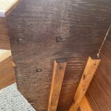 Modernist wooden desk with compass feet 1950