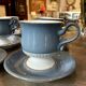 English stoneware tea service denby england 12 pale blue and white castille model