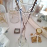 80s blue glass soliflore