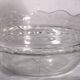 Small cut glass bowl with a handle in silver-plated metal, 13x14cm, early 20th century.