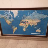 Map of the world Air France vintage Jean Massé 1970