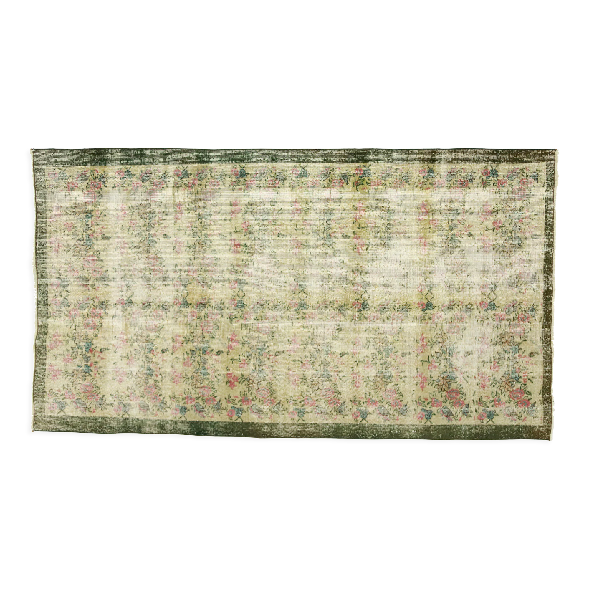 Anatolian handmade vintage rug 235 cm x 132 cm