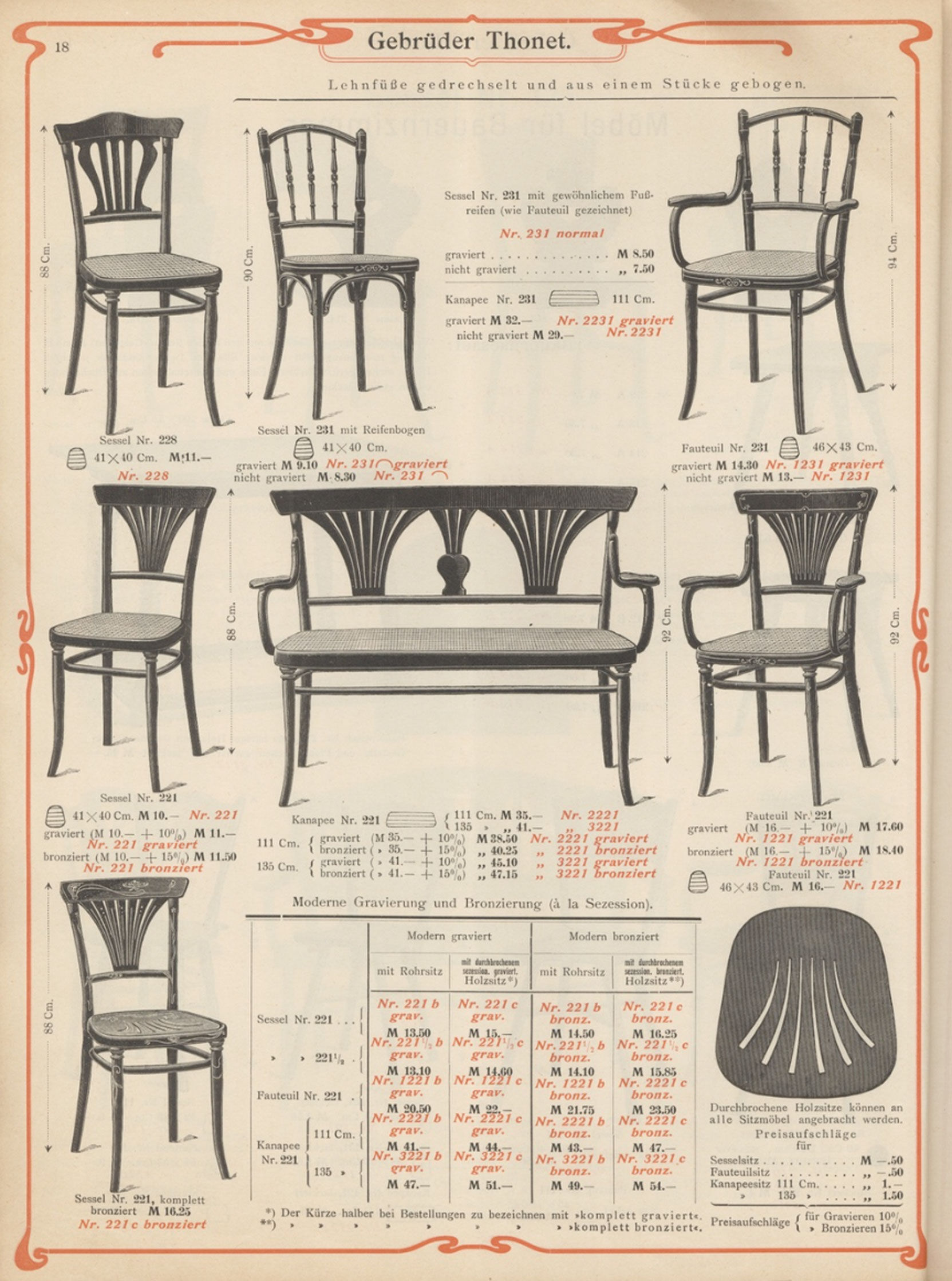 Pair of 1910's dining chairs model no.221 by Gebrüder Thonet