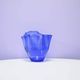 Vintage blue organic glass vase