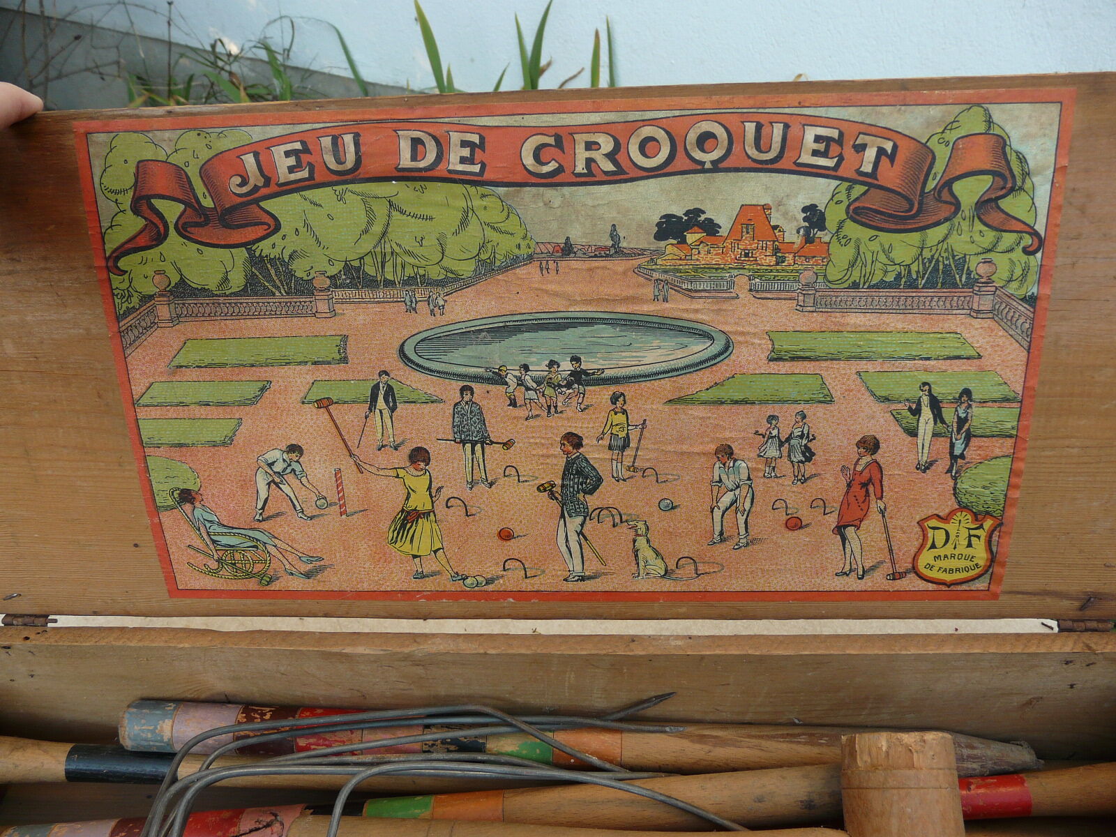 Wooden garden croquet set in its DF brand box
