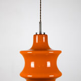 Suspension en verre orange du milieu du siècle