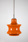 Suspension en verre orange du milieu du siècle