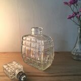 Chiseled glass whiskey carafe