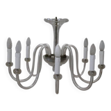 Vintage Clear Murano Glass Chandelier, 1980s