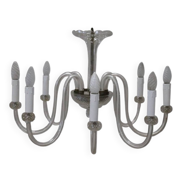 Lustre Vintage En Verre De Murano Transparent, 1980