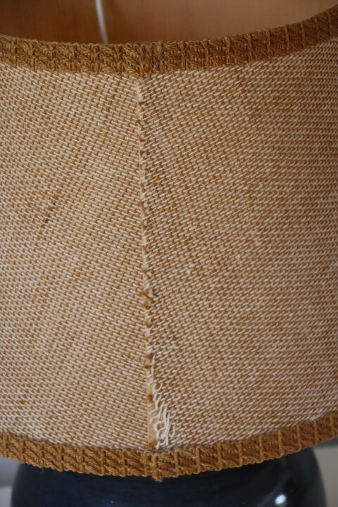 Blue ceramic lamp with lampshade