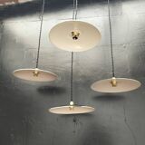 4 enameled sheet metal pendants