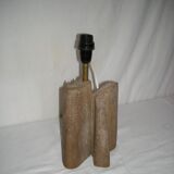 Carved stone lamp base signed from the 70s