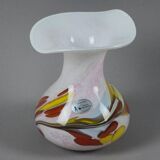 Vase vintage willingen des années 1990, en verre d'art soufflé à la bouche et fait main.