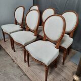 Series of 6 Louis XVI style medallion chairs