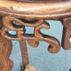 Pedestal table in old natural wood late nineteenth century